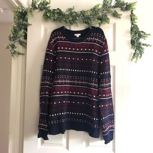 Target Navy Red Print Sweater